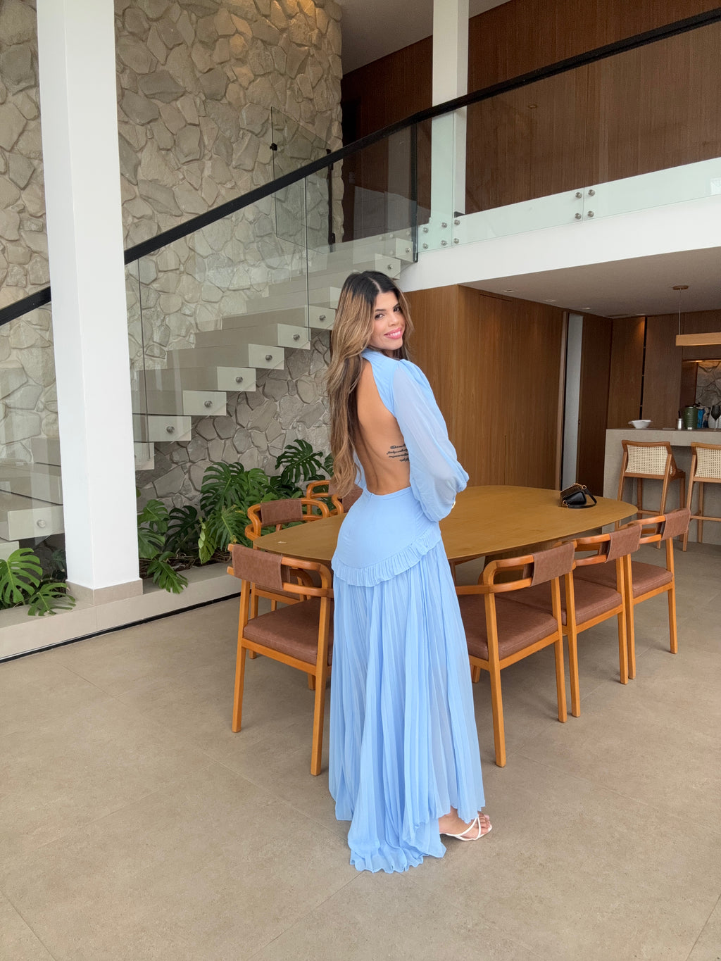Vestido Longo com Manga Longa Munique