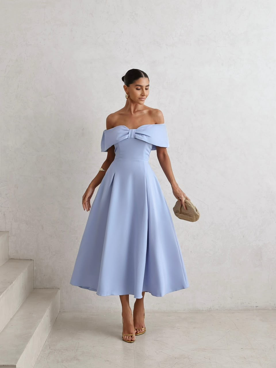 Vestido Midi Ombro a Ombro Veneza