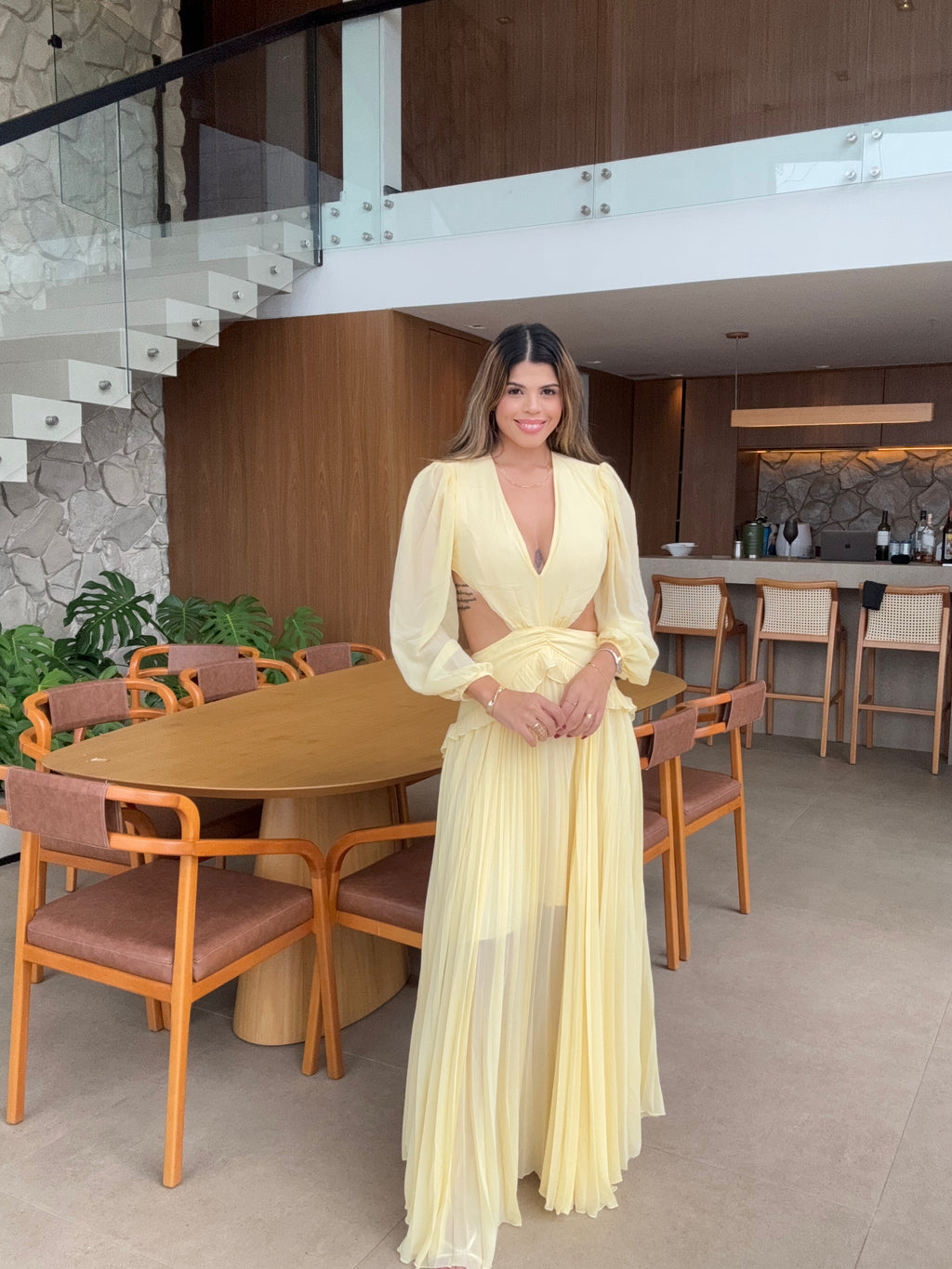 Vestido Longo com Manga Longa Munique