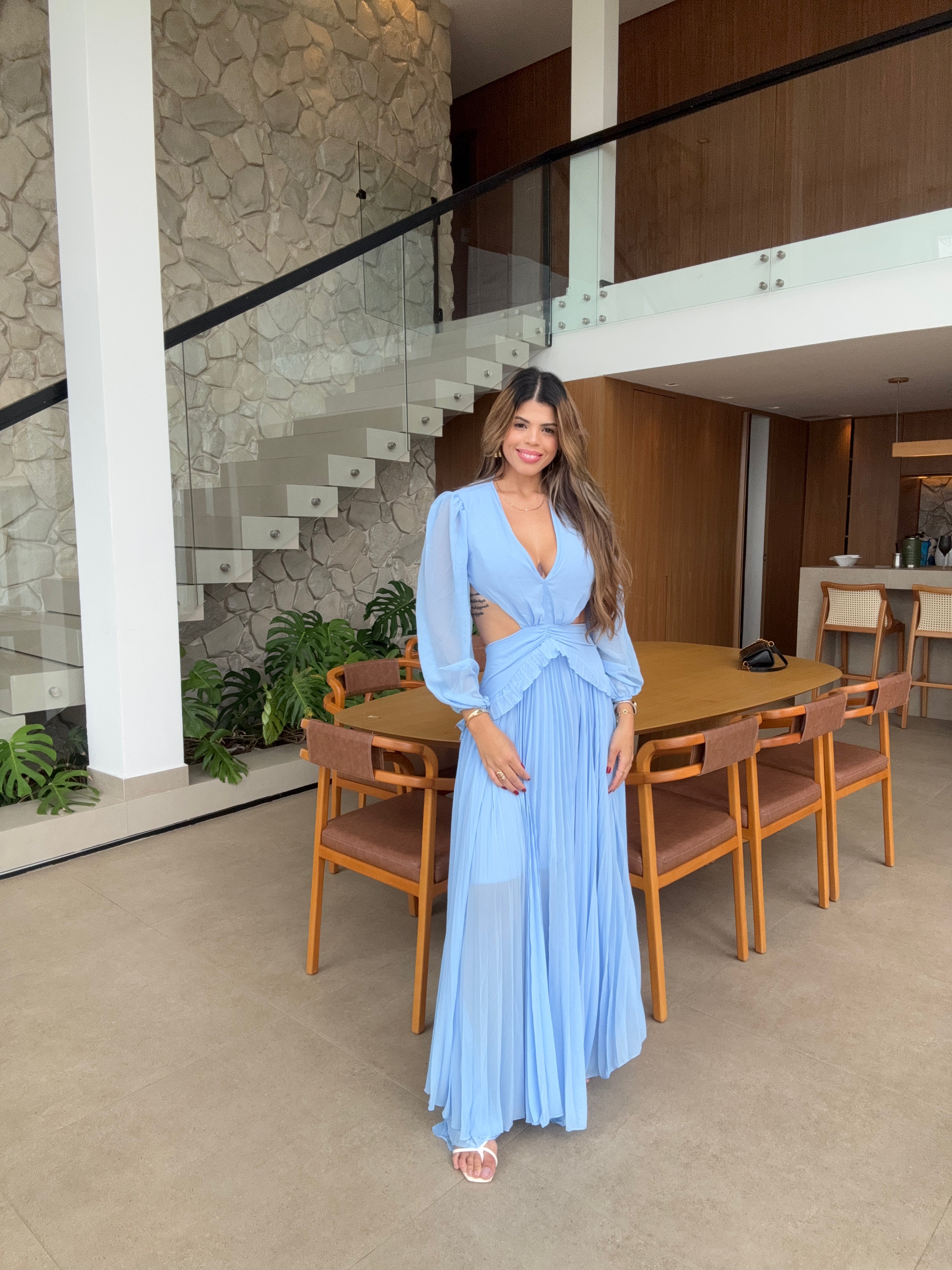 Vestido Longo com Manga Longa Munique