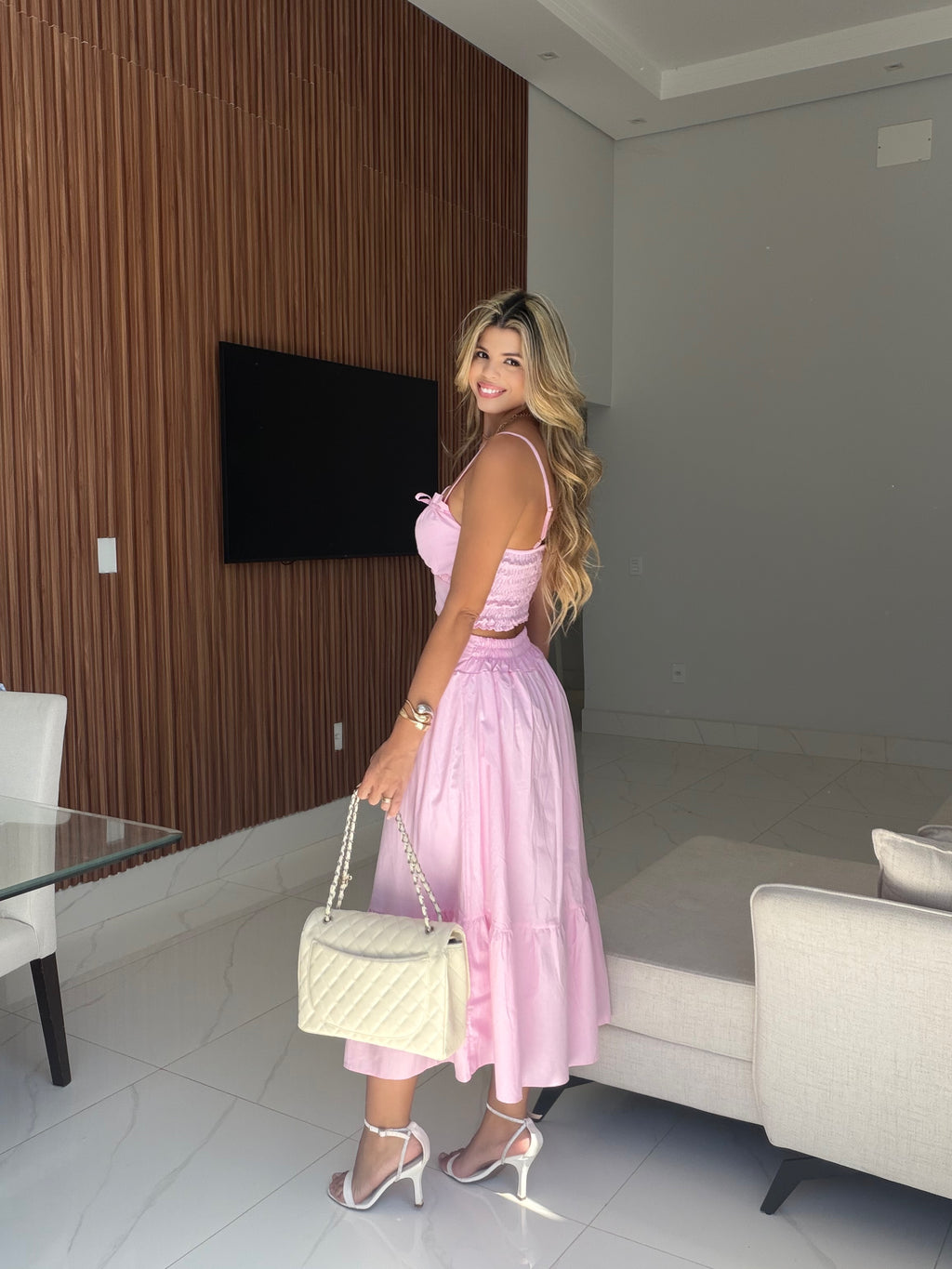 Conjunto de Blusa e Saia Midi Trancoso