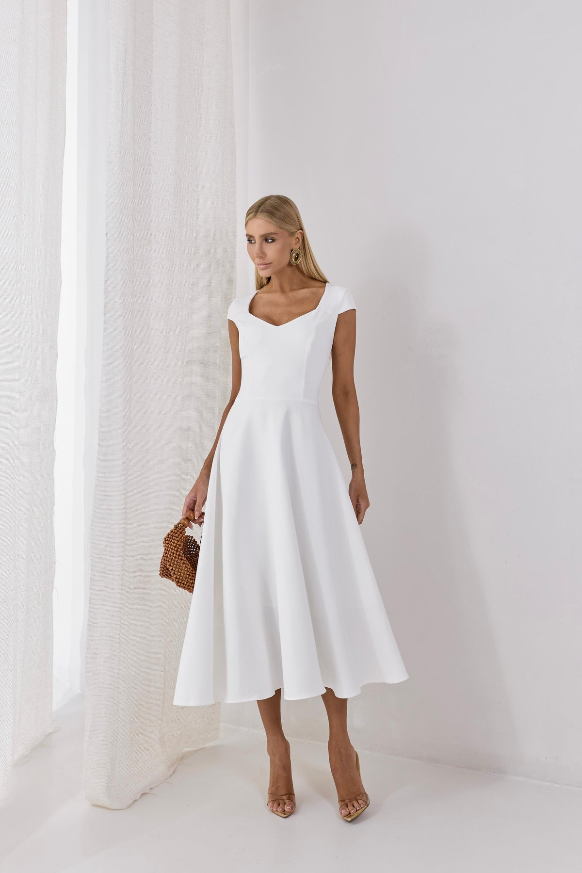 Vestido Midi em Alfaiataria Belga