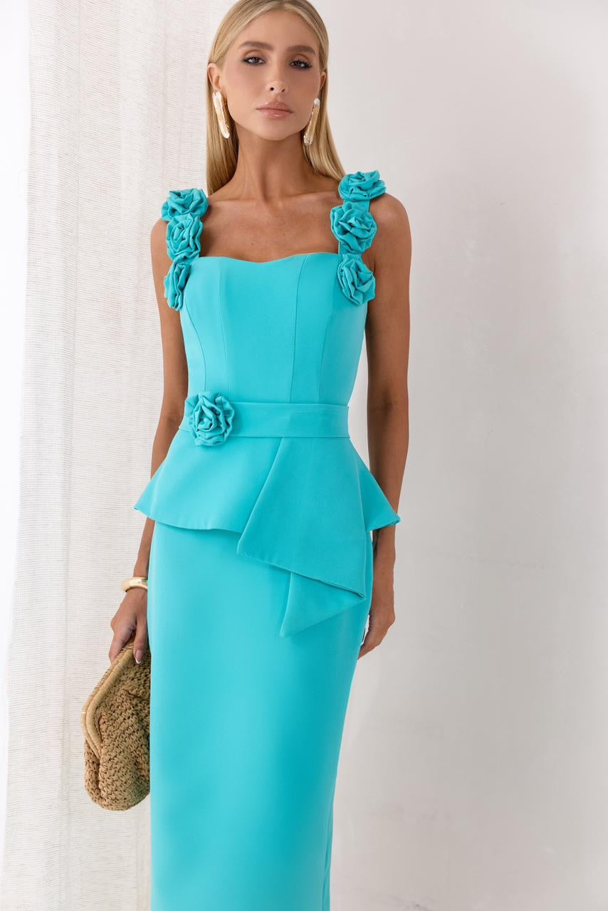 Vestido Midi em Alfaiataria Floratta