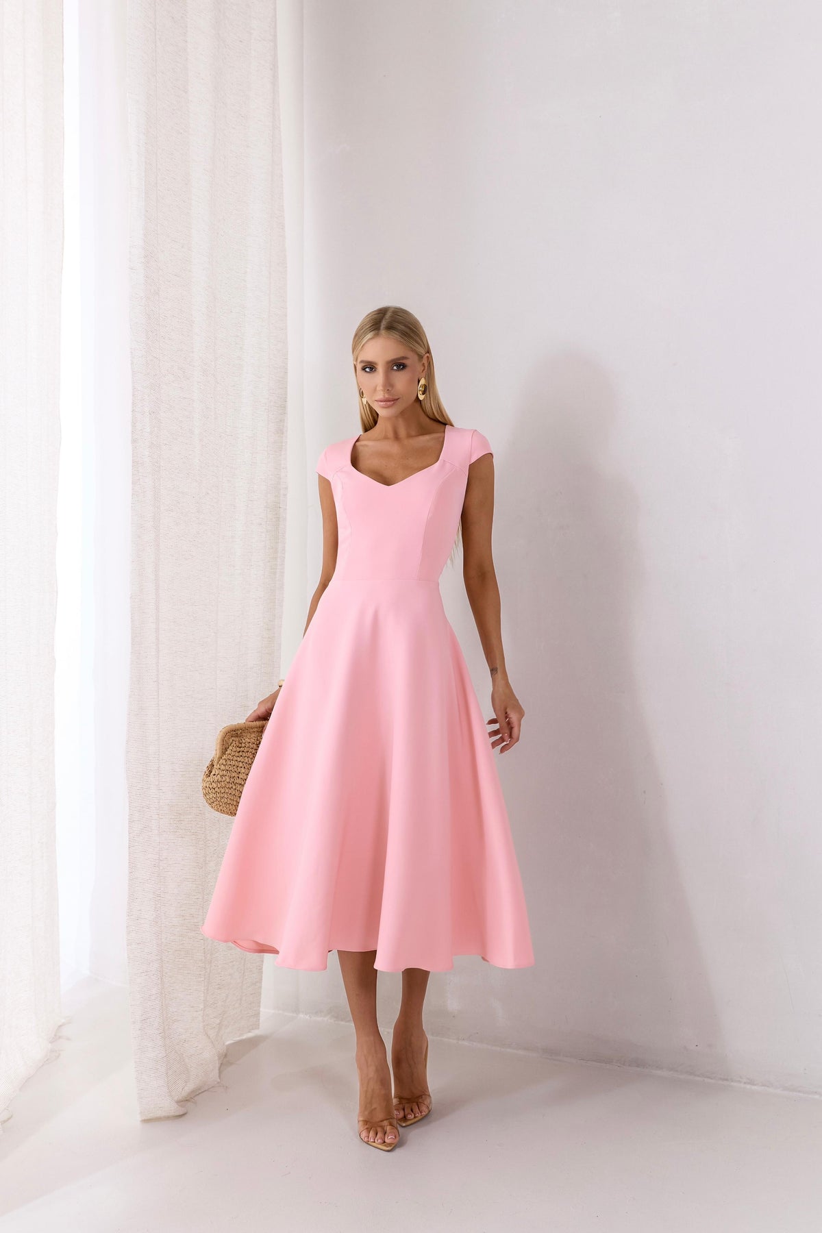 Vestido Midi em Alfaiataria Belga
