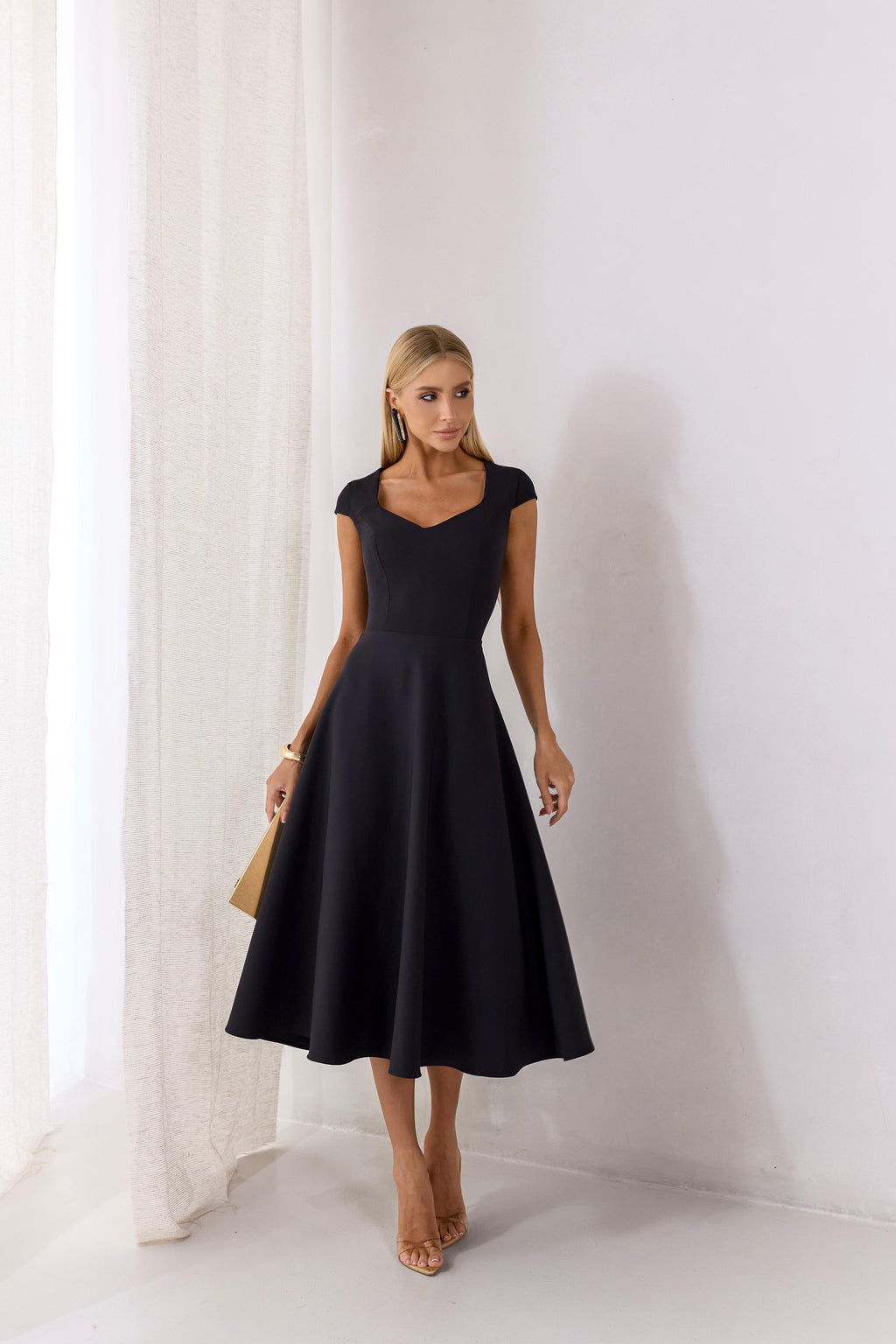 Vestido Midi em Alfaiataria Belga