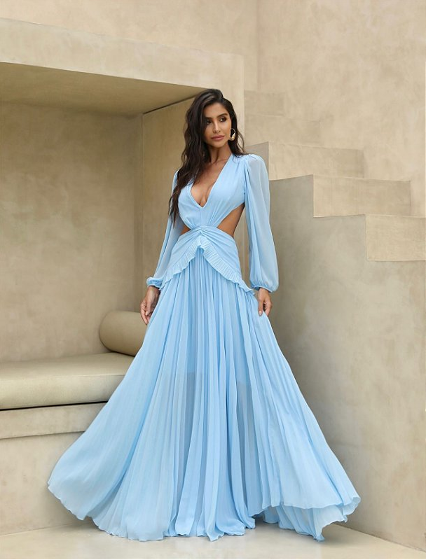 Vestido Longo com Manga Longa Munique