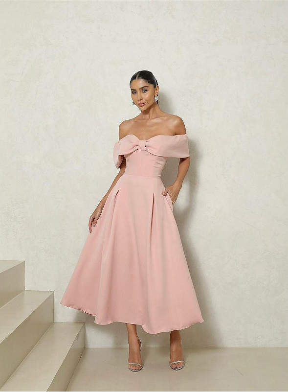 Vestido Midi Ombro a Ombro Veneza
