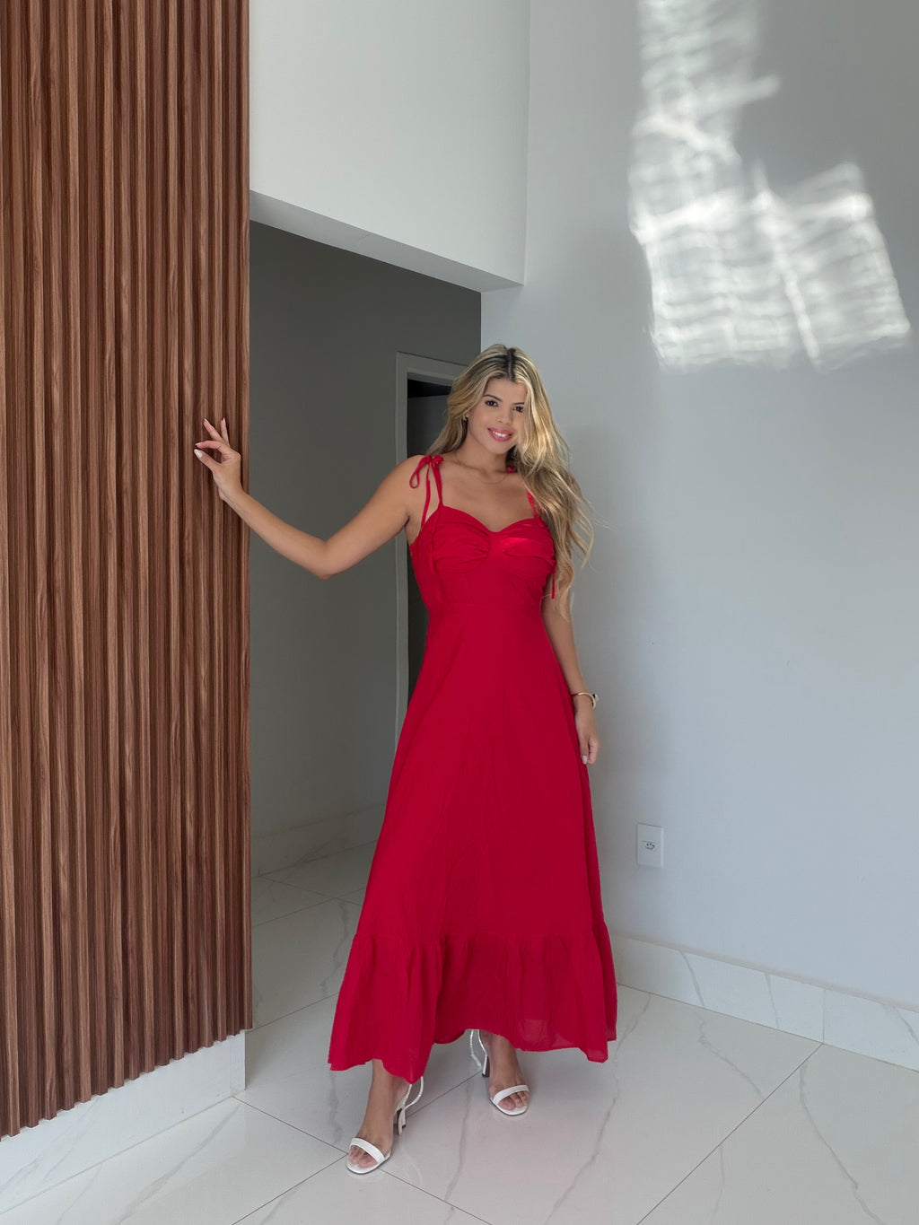 Vestido longo em Linho Capri
