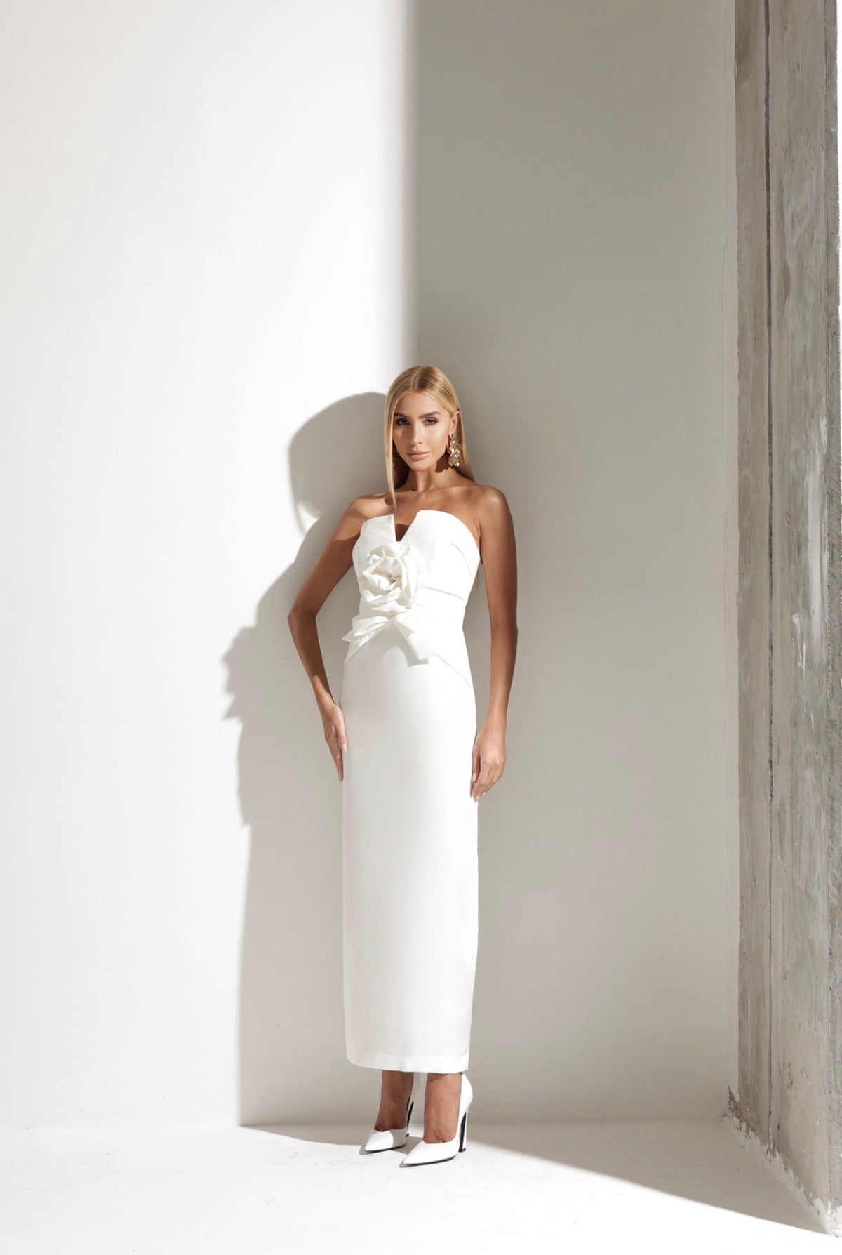 Vestido Midi Alfaiataria Flor