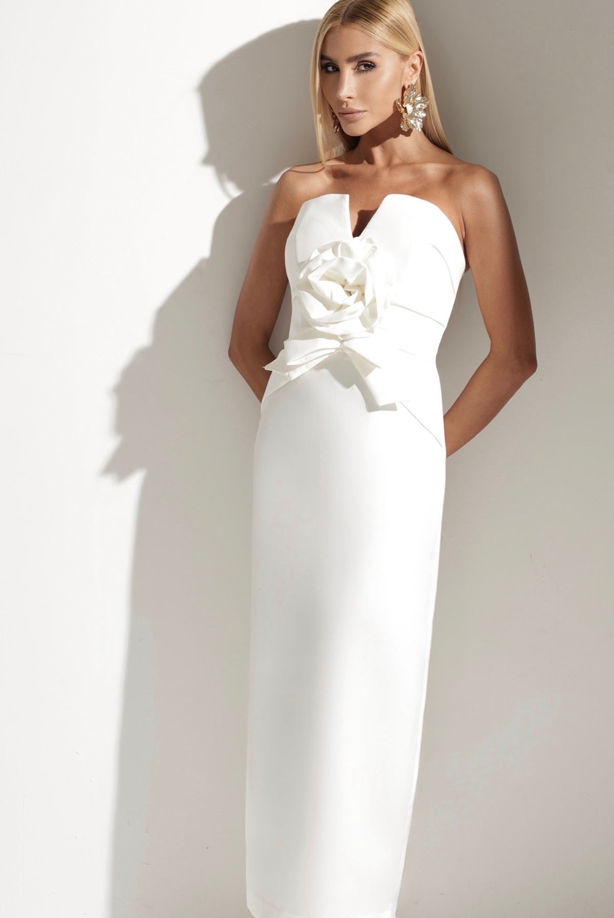 Vestido Midi Alfaiataria Flor