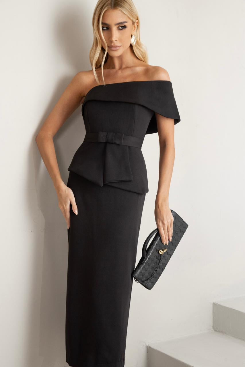 Vestido Midi Alfaiataria com Cinto Barcelona